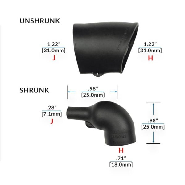Raychem 222K142-25-0 Heat Shrink Boot, 90° moulded part