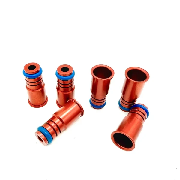14mm top long adaptor for fuel injectors Red